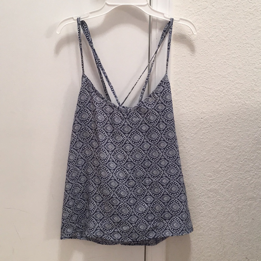 Blue and white tank top